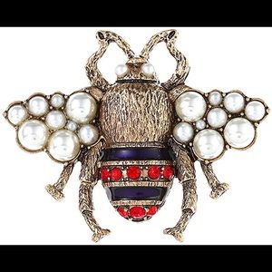 FERVENT LOVE Simulated Pearl Honey Bee Brooch Pin